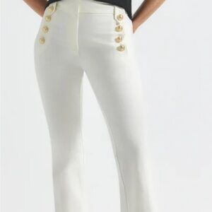 Derek Lam 10 Crosby ivory slacks Sz 4 w gold button front NWOT